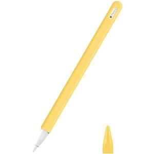 MoKo Cover compatibile con iPad iPencil di seconda generazione, custodia protettiva per pennino in silicone, pennino capacitivo con punta di ricambio e clip integrata, Giallo Chiaro