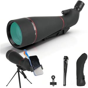 BOSTRON Cannocchiale 25-75x100,Cannocchiale Zoom ad Alta Potenza con Treppiedi con Smartphone Adapte - Doppia Messa a Fuoco per Tiro Bersaglio Osservazione degli Uccelli
