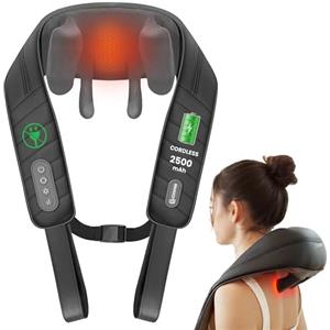 COMFIER Massaggiatore cervicale con calore senza fili Shiatsu 4D esperti Knet massaggiatore per collo, schiena, gambe, spalle, massaggiatore shiatsu per casa, ufficio, regali per uomini, donne