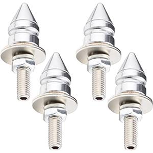 Temzzer Set di 4 viti per targa auto, antifurto, per la maggior parte delle moto (argento)