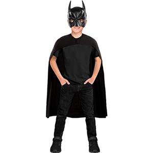 Funidelia | Kit maschera e mantello di Batman per bambino The Dark Knight, Supereroi, DC Comics, L'uomo pipistrello - Costume per bambini e accessori per Feste, Carnevale e Halloween - Nero