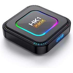 CHROX Android TV Box 13.0, HK1 RBOX K8 Smart TV Box 4 GB 128 GB, Supporto Chip RK3528 2.4G/5.8G Wifi6 1000M Ethernet LAN Bluetooth 5.0 3D/8K Set Top TV Box con Mini Tastiera Retroilluminata,4gb+128gb