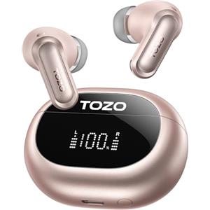 TOZO NC20 Cuffie Bluetooth 5.4, 80H 6Mic ENC Chiamate Cristalline Audio Hi-Res LDAC Traduzione Vocale IA in Tempo Reale Note Riunione IPX8 Rilevamento Automatico Dual Connection Ricarica Wireless