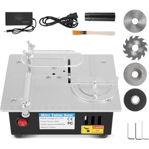 Strixorn Mini sega circolare da tavolo, multifunzione, 100 W, per lavori di artigianato, alimentatore a 7 marce, taglierina elettrica portatile per legno, plastica, acrilico (01)