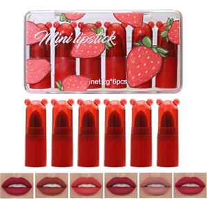 Generico Set di, Balsamo Gloss Per Labbra A Forma Di Fragola 6 Pezzi, Set Di, Per Principianti, Famiglia, Appassionati, Amici, Donne, Bellezza, Quotidiano, Uffici, Sera