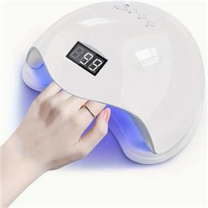 BAKAJI Lampada Unghie UV LED con Display e Timer, Asciugatura Rapida, Fornetto Polimerizzante 48 W Professionale Bianco per Smalto, Gel, Nail Art, Semipermanente, Ricostruzione, Pedicure e Manicure