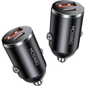 MOSWAG Caricatore Auto USB C QC 3.0 Presa Accendisigari 12V