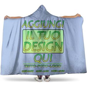 Generic Coperta personalizzata con foto coperta indossabile vestaglia pile donna Personalizzato Design Testo logo ponderata oversize Flanella plaid per uomo weighted blanket idea regalo donne