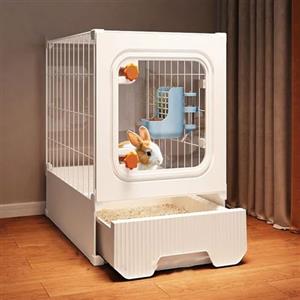 SQUZO Gabbia per Conigli Da Interno, Conigliera con Vassoio Rimovibile E Cassetto Portaoggetti - Habitat Per Piccoli Animali Di Facile Montaggio per Criceti, Conigli E Piccoli Animali(36 * 46 * 53cm)