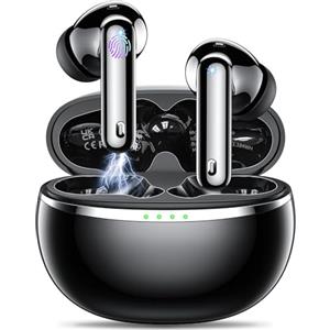 Godyse Cuffie Bluetooth, Auricolari Bluetooth 5.3 In Ear Sport con 4 HD Mic ENC Cancellazione Rumore IPX6 Impermeabile Hi-Fi Stereo Touch Control 32 Ore USB-C Cuffiette Senza Fili per iOS Android, Nero(2025)