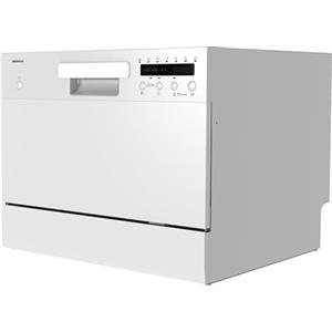 MEDION Lavastoviglie da tavolo DWT60 (capacità 6 coperti, 7 programmi, programma ECO, consumo circa 6,5 litri, AquaStop, display LED, blocco bambini, MD37496) argento