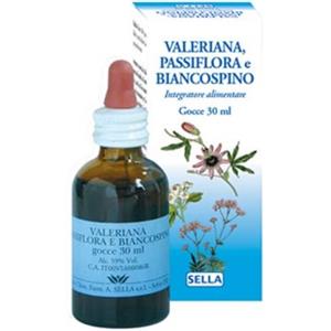 Sella Valeriana Passiflora e Biancospino - Integratore Alimentare in Gocce per Sonno e Rilassamento, 30ml