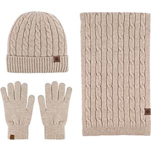 Sonnena Set Invernale Uomo: Guanti Touch Screen, Sciarpa Lunga e Cappello In Maglia - Completo Invernale in Lana di Alpaca da 3 Pezzi per Donna e Uomo Regalo Morbido Per Outdoor