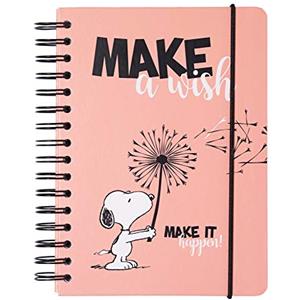 Grupo Erik: Bullet Journal Snoopy | Quaderno A5 ad anelli 180 pagine con copertina rigida, chiusura elastica, carta d'avorio di alta qualità e pagine puntinate, ideale per appunti o journaling