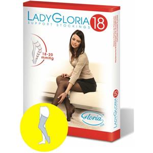 GLORIA Ladygloria 18 Calze Autoreggenti 140 Denari Punta Aperta Daino Taglia 4