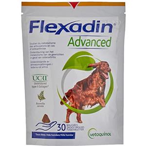 Vetoquinol Flexadin Advanced - Snack dietetico per cani, 30 masticatori morbidi per articolazioni sane