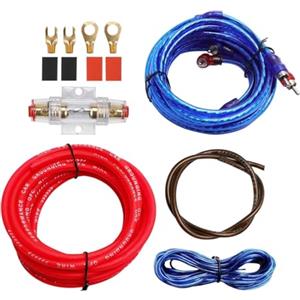 LNGJIN 10GA Set Cavi per Amplificatore,1500w Kit Completo Audio Auto,Amplificatore Auto Kit,Cavo Per Subwoofer Audio Per Auto,Auto Kit Cavi Audio Auto,Set Cavi Amplificatore,Adatto per l'aggiornamento audio