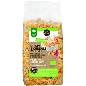 PROBIOS Bio Crispy 3 Cereali Muesli Senza Glutine - 220 g con Amaranto, Quinoa e Grano Saraceno