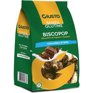 FARMAFOOD Srl BiscoPop Senza Glutine 80g - Snack Croccante con Biscottini e Popcorn