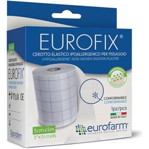 EUROFARM Cerotto Rocchetto Eurofix Adesivo Tessuto Non Tessuto 5x500 cm - Fissaggio Sicuro e Delicato