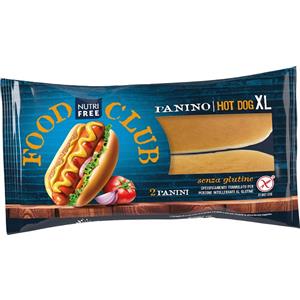 NUTRIFREE Panino Hot Dog XL - 2 Pezzi da 65 g - Senza Glutine