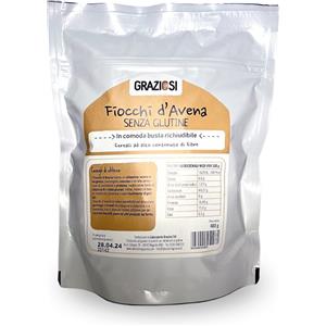 Laboratorio Graziosi Fiocchi di Avena Senza Glutine 400 g - Ricchi di Carboidrati e Proteine, Fonte di Vitamina B