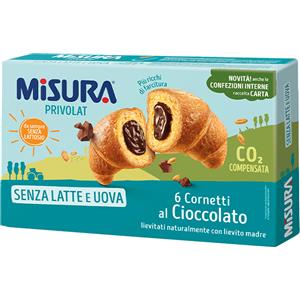 COLUSSI SpA Cornetti Privolat Cioccolato Senza Latte e Senza Uova 290 g - Morbida Pasta Sfoglia con Farcitura al Cioccolato