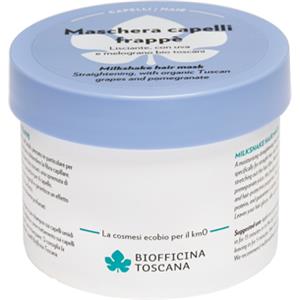 Biofficina Toscana Maschera Capelli Frappé 200ml - Trattamento Idratante e Lisciante con Estratto di Uva e Succo di Melograno Bio