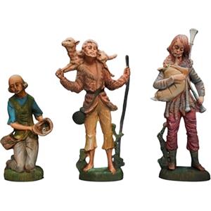 ICE TOYS Statuine Presepe, Set 3 Pastori con Animali, 21-30 cm, Dipinte a Mano, Realizzate in Italia, Multicolore (SET 1, 30CM)