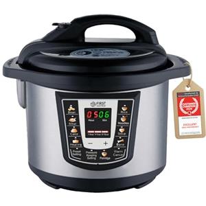 TZS First Austria - Pentola a pressione elettrica 6L con 9 programmi automatici - Multicooker 1000W come cuociriso, vaporiera, Crock Pot ecc. - Multivarka elettrico a pressione