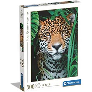 Clementoni - 35127 Collection - Jaguar in the Jungle - 500 pezzi - Made in Italy, puzzle adulti 500 pezzi, puzzle adulti animali, divertimento per adulti