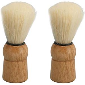 Sonew 2 Pezzi Pennelli Barba con Manico in Legno, Setole Sintetiche di Sicurezza Professionale Spazzole Barba per Uomini Pennello Barba in Schiuma per Salone di Casa