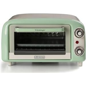 Ariete 3919 Forno Elettrico Vintage, 800W, Capacità 10L, Doppio vetro, Retrò, Verde