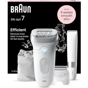 Braun Silk-épil 7 Depilatore Donna, Epilatore Elettrico Donna Con Testina Ampia Per Una Epilazione Semplice, Wet & Dry, Pelle Liscia a Lungo, Con Testina Per Rasoio Donna