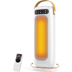 KQPZ Stufa Elettrica, 1500W PTC Termoventilatore con Telecomando, Display Touch a LED, 4 Modalità, 1-10H Timer, Oscillazione 110°, Protezione da Surriscaldamento e Ribaltamento, Basso Consumo Riscaldatore
