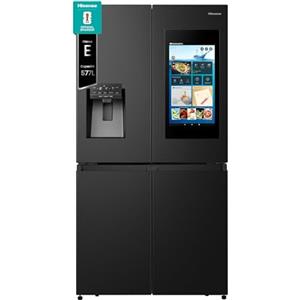 Hisense RQ760N4IFE Frigorifero Quattro Porte Americano, 577 L, Black Inox, Touch Screen, Total No Frost, Classe E, Motore Inverter, Multi Air Flow, Triple Cooling Zone, WiFi