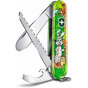 Victorinox, My First Victorinox, Coltellino Svizzero, Originale, Multiuso, Campeggio, 9 Funzioni, Lama, grande with rounded tip, Apriscatole
