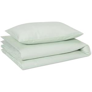 Amazon Basics Set Letto Bambini 100% Cotone Biologico, Copripiumino Reversibile 100 x 135 cm & Federa 40 x 60 cm per Lettino, Verde Salvia