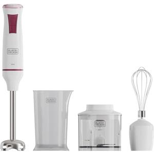 Black+Decker - Frullatore a Immersione BXHBA601E | 600W | 20 Velocità | Funzione Turbo | Lame in Acciaio Inox | Design Anti-Schizzi | Accessori Smontabili e Lavabili in Lavastoviglie | Senza BPA