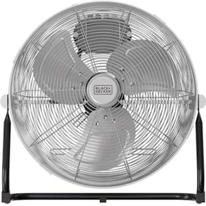 Black+Decker - Ventilatore da Pavimento 60W | 3 Velocità | Diametro 35cm | 3 Pale in Metallo | Inclinazione Regolabile | Base Antiscivolo | Maniglia per il Trasporto | Griglia Rimovibile | Avvolgicavo