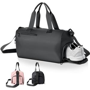 Romon Borsone da Viaggio, Borsone Palestra Grande Ripiegabile, Borsa Sportiva Palestra Pieghevole con Scomparto per Scarpecon, Borsa Sportiva Grande Impermeabile, Gym Travel Bag per Uomo Donne, Nero