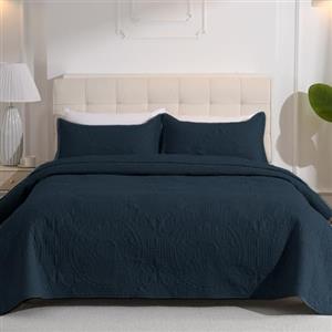 DUJUIKE Copriletto Matrimoniale, Piumone Trapunta Leggera, Coperta Da Letto Con Motivo A Girasole, Utilizzabile Come Copridivano, Lenzuolo, Adatta Per Letto E Divano (Blu Scuro, 170x210cm)