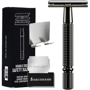 demaxiyad Razors a doppio bordo da uomo a doppio bordo per viso manuale a doppio bordo - Razors di sicurezza con 5 ricariche da uomo rasoio pelle sensibile per rasatura