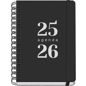 Dohe - Agenda scolastica 2025 2026 - Giorno per pagina, formato A5 (15 x 21 cm), spagnolo e inglese, da settembre a giugno, doppia rilegatura a spirale e fascia elastica, copertina flessibile, 4 fogli