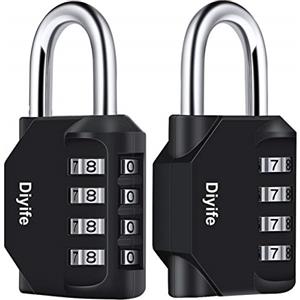 Diyife Lucchetto Combinazione, [Antipioggia] Diyife Lucchetto Armadietto Impermeabile Lucchetto A Combinazione 4 Cifre Per Scuola, Classificatori,Cassetta Degli Attrezzi,Custodia(2 Pezzi)
