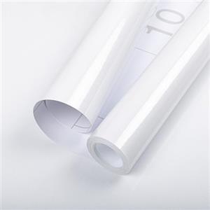 Hode Carta Adesiva per Mobili Bianco 60x500cm, Pellicola Adesiva per Mobili Bianca, Rotolo Carta da Parati Bianca Impermeabile Camera da Letto Cucina Armadio Tavolo