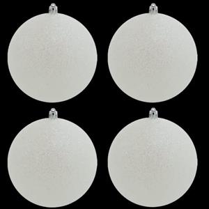 4E's Novelty Pallina di neve bianca grande, 10,2 cm (confezione da 4), decorazione natalizia iridescente per albero di Natale 4E's Novelty