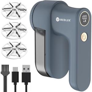 WiredLux Leva Pelucchi Elettronico Ricaricabile per Vestiti e Maglioni - Levapelucchi/Togli Pelucchi Elettrico con 3 velocità, display LED, ricarica USB - Portatile con doppia protezione