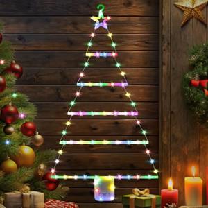 ITMNMNL Luci Albero di Natale,Luci Natale Esterno Batteria 85 cm Natalizie,LED Scaletta Natale con Timer,8 Modalità,Impermeabile,Albero di Natale,Natalizi Casa Decorazioni - Luminoso