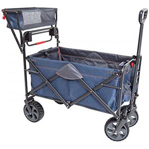 MacSports WPP-100 Carrello multiuso per esterni, resistente, pieghevole, con ruote e maniglia per tutti i terreni e maniglia, portatile, leggero, regolabile, pieghevole (blu denim)